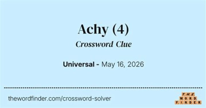 Achy Crossword Clue
