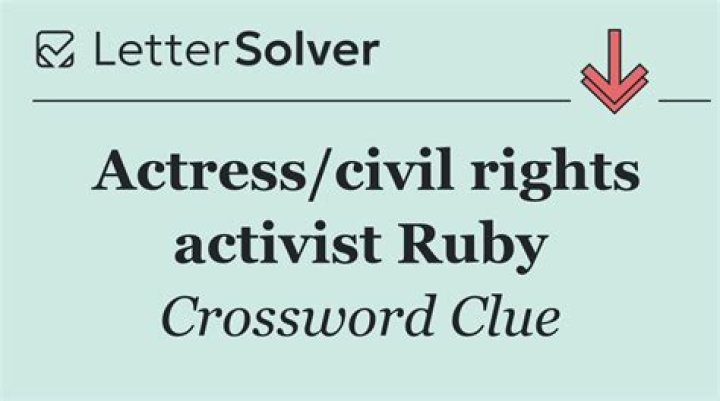 Actress and civil rights activist Ruby ___ Crossword Clue