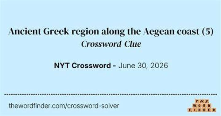Ancient Greek region on the Aegean Crossword Clue