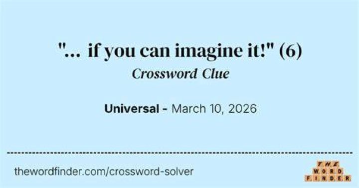 “As you can imagine …” Crossword Clue