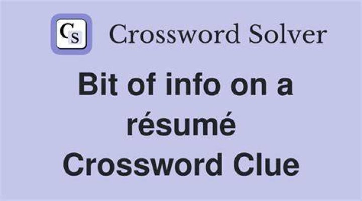 Bit of design info Crossword Clue