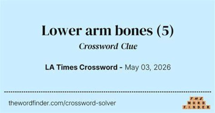 Bones next to ulnae Crossword Clue