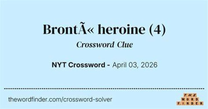 Brontë heroine Crossword Clue