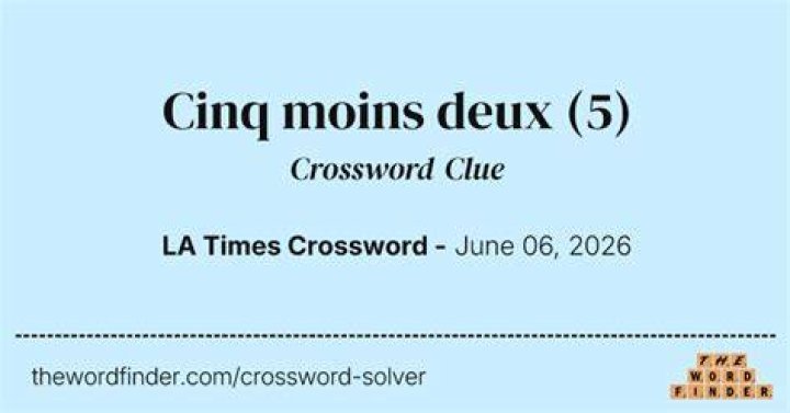 Cinq x six Crossword Clue