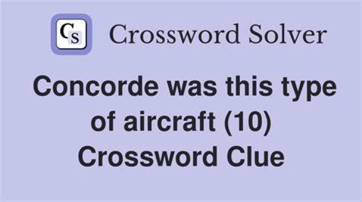 Concorde, e.g.: Abbr. Crossword Clue