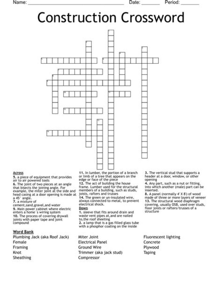 Construction beam material Crossword Clue