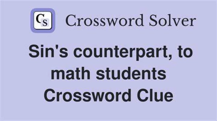 Counterpart of sin Crossword Clue
