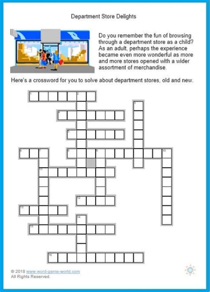 Department store department Crossword Clue