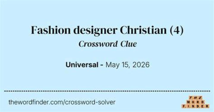 Designer Christian Crossword Clue