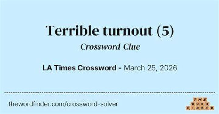 Disappointing turnout Crossword Clue