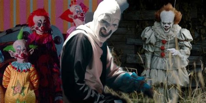 Evil clown in a horror film, e.g. Crossword Clue
