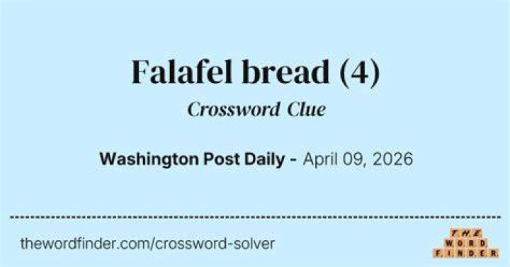 Falafel bread Crossword Clue