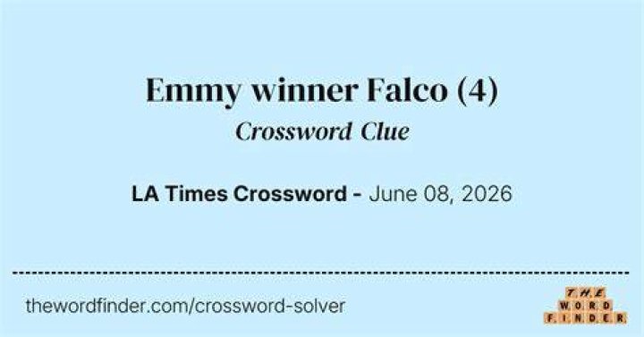Falco with four Emmys Crossword Clue