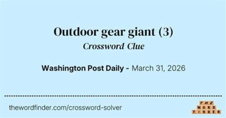 Giant in camping gear Crossword Clue