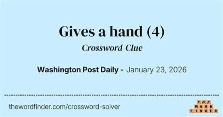 Gives a hand? Crossword Clue