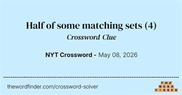 Half of some matching sets Crossword Clue