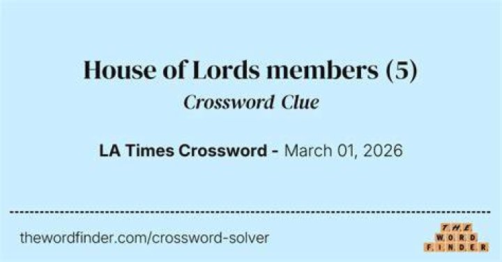 House of Lords members Crossword Clue