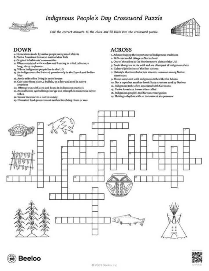 Indigenous Peoples’ Day mo. Crossword Clue