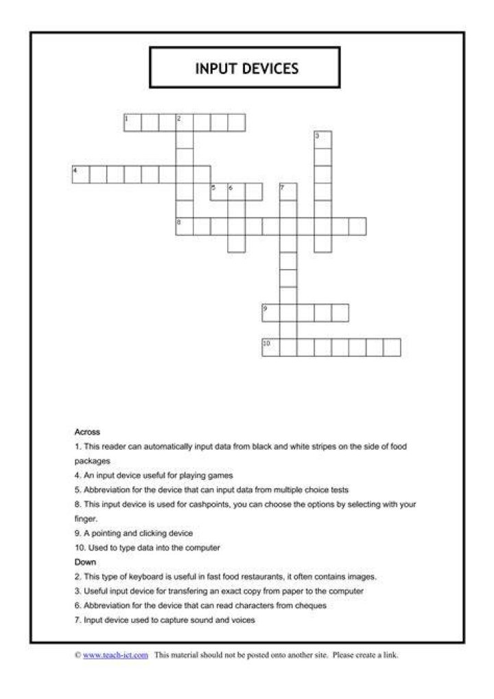 Input, as data Crossword Clue
