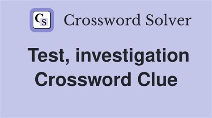 Investigation Crossword Clue