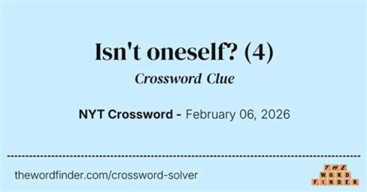 Isn’t oneself? Crossword Clue