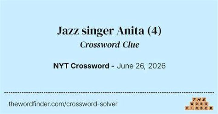 Jazz singer Anita Crossword Clue