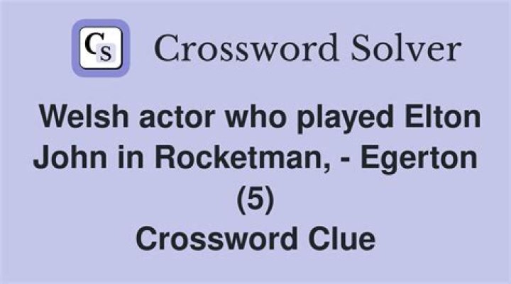 John depicted in the biopic “Rocketman” Crossword Clue