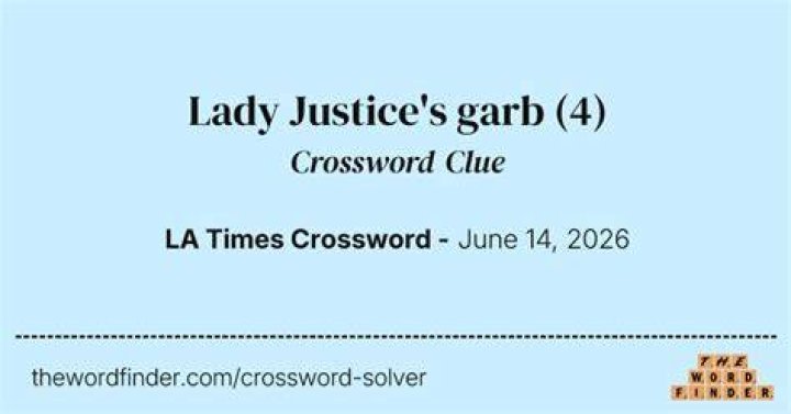 Justice’s garb Crossword Clue