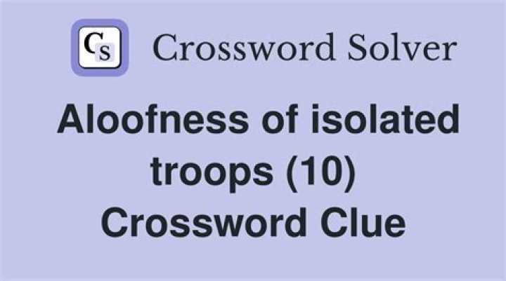 Keeping isolated Crossword Clue