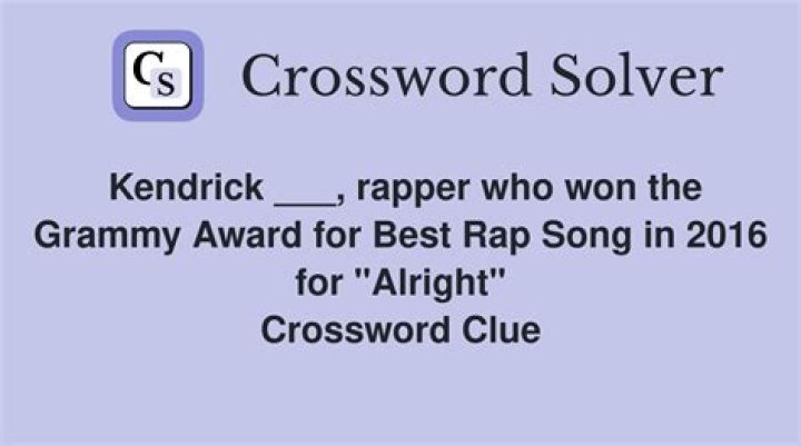 Kendrick of rap Crossword Clue