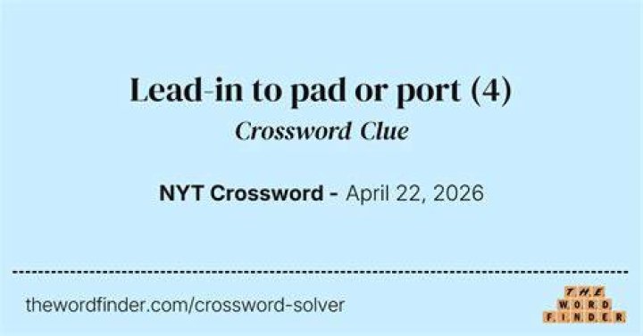 Lead-in to pad Crossword Clue