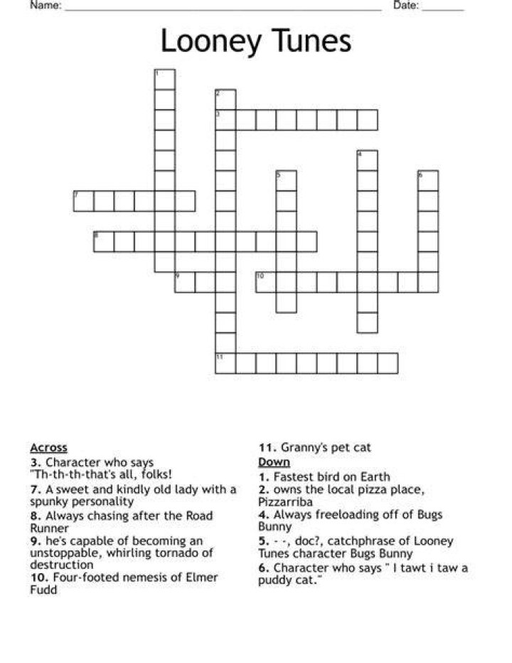 Like Looney Tunes, theatrically Crossword Clue