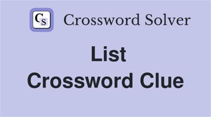 ___ list Crossword Clue