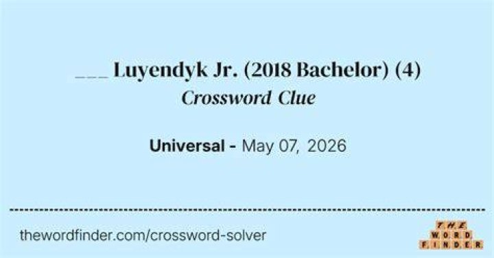 ___ Luyendyk Jr., TV bachelor of 2018 Crossword Clue