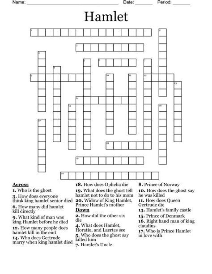 “Macbeth,” but not “Hamlet” Crossword Clue