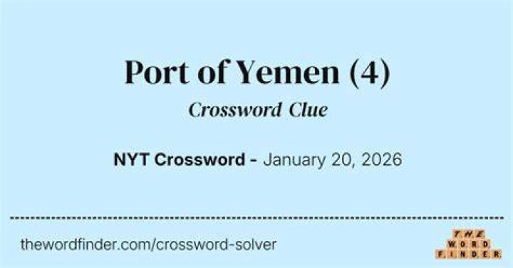 Main port of Yemen Crossword Clue