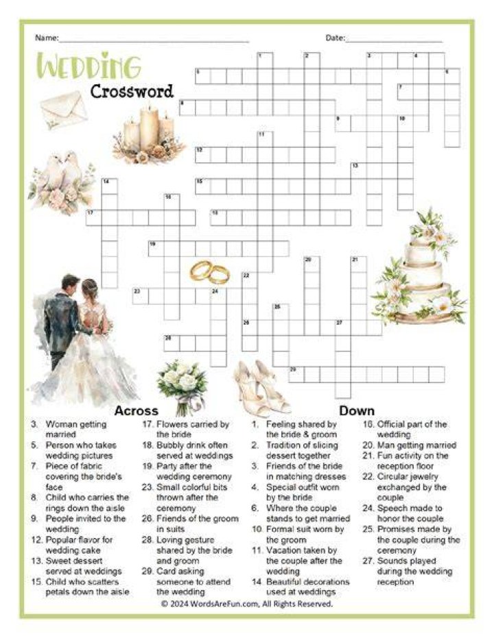 Marriage agreement? Crossword Clue