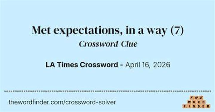 Meets expectations, in a way Crossword Clue