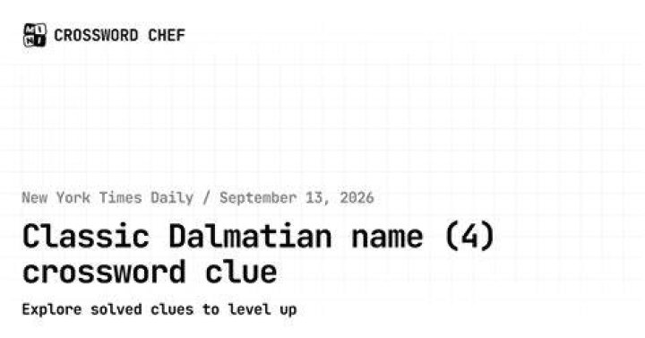 Name for a Dalmatian, perhaps Crossword Clue