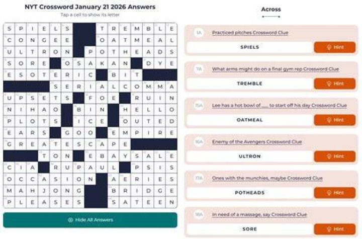 NYT Crossword Answers 05/21/21