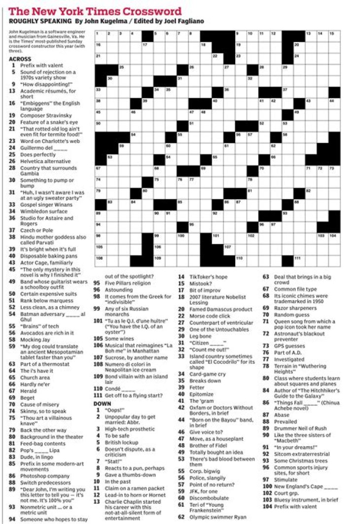 NYT Crossword Answers 06/19/22