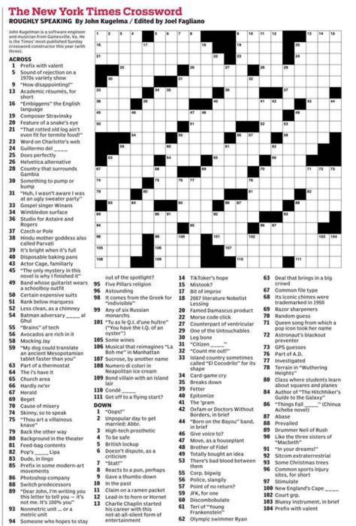 NYT Crossword Answers 08/06/20