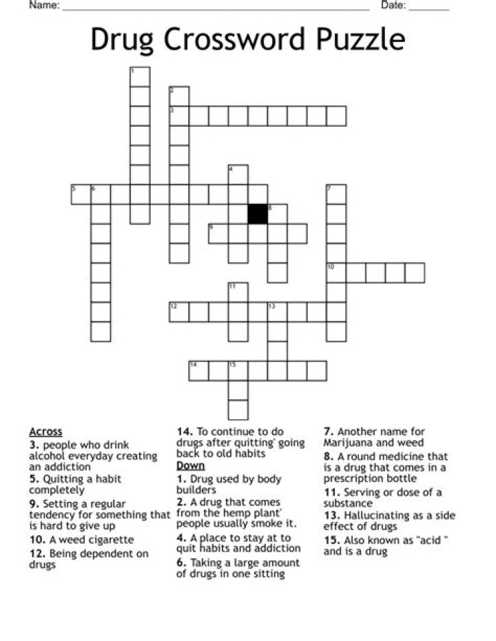 On drugs Crossword Clue