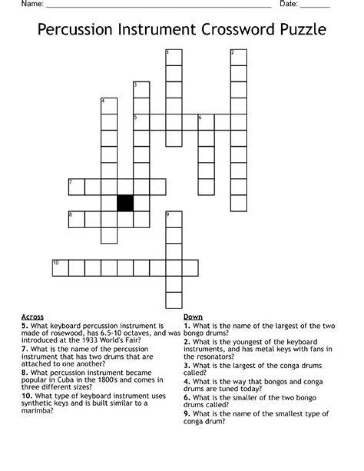 One darling percussion instrument? Crossword Clue