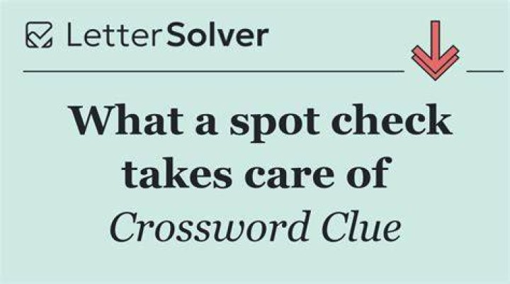 One doing a Spot check? Crossword Clue