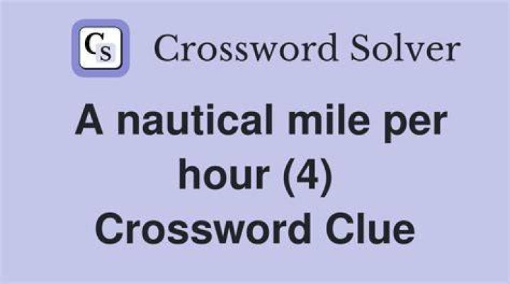 One nautical mile per hour Crossword Clue