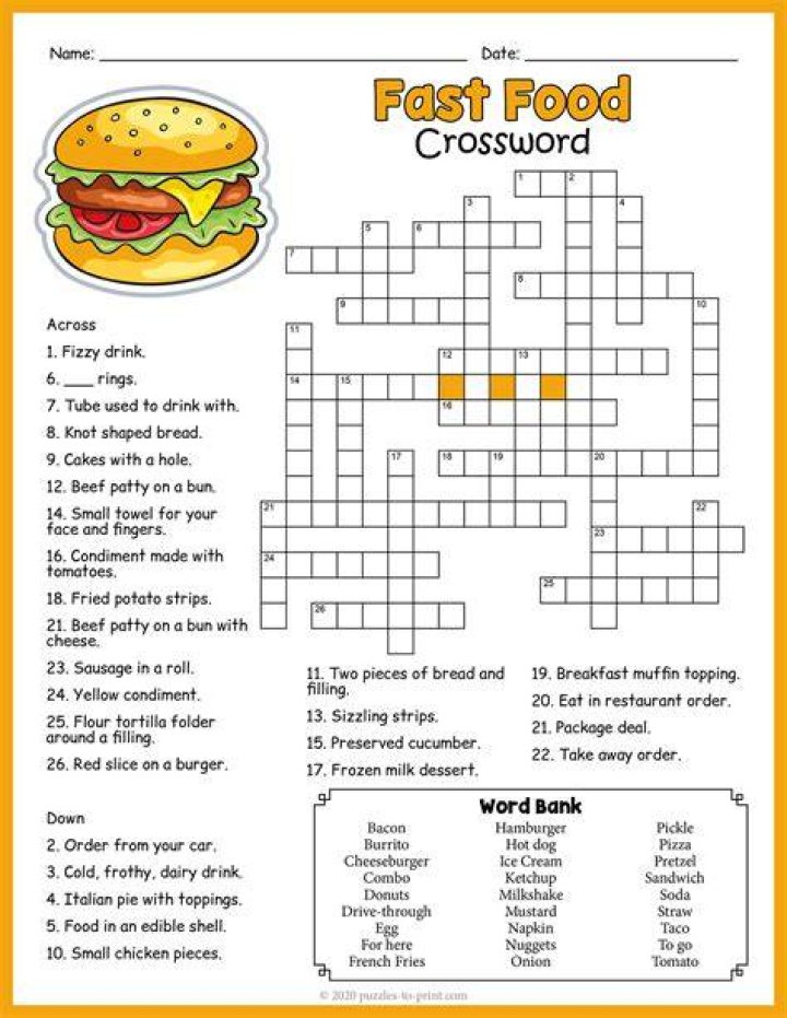 One side of a fast-food restaurant Crossword Clue