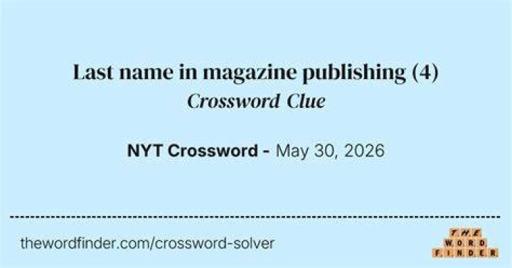 Onetime nickname in magazine publishing Crossword Clue