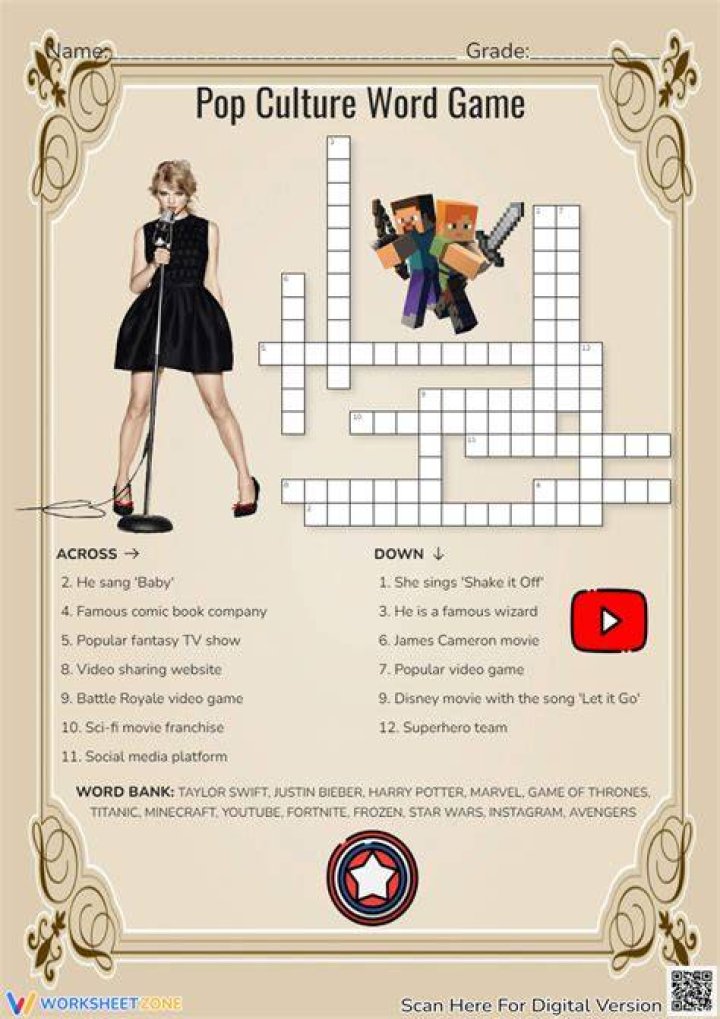 Online pop culture/media hub, with “the” Crossword Clue