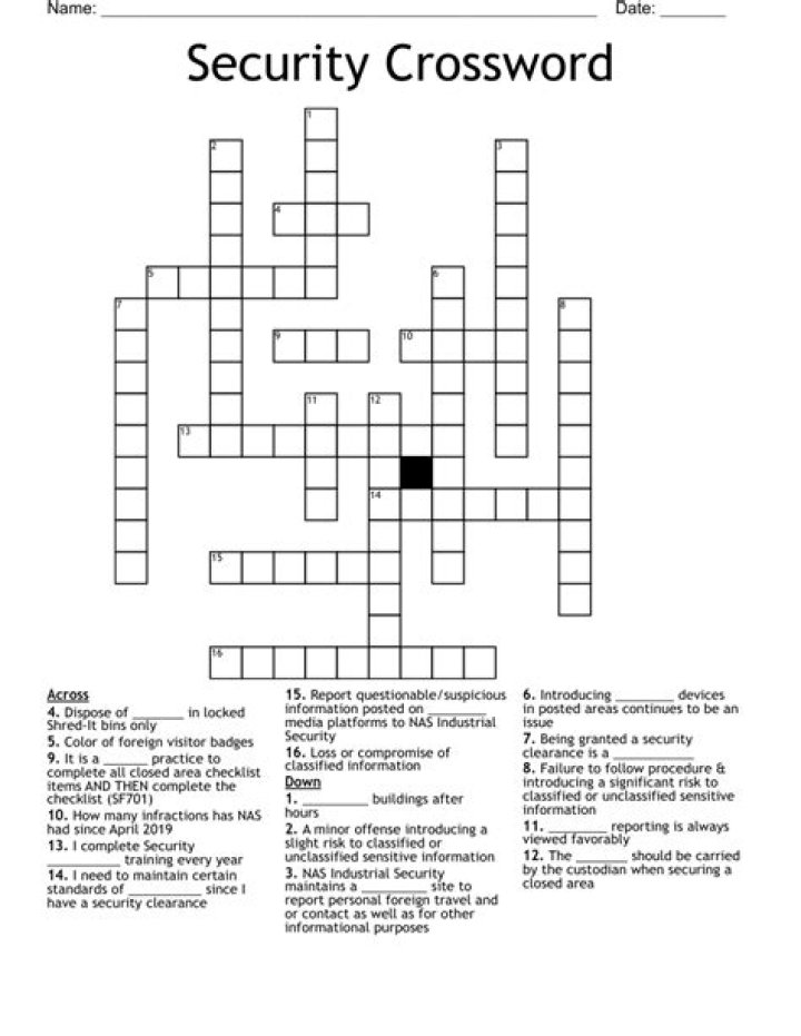 Org. where one needs a security clearance to work Crossword Clue